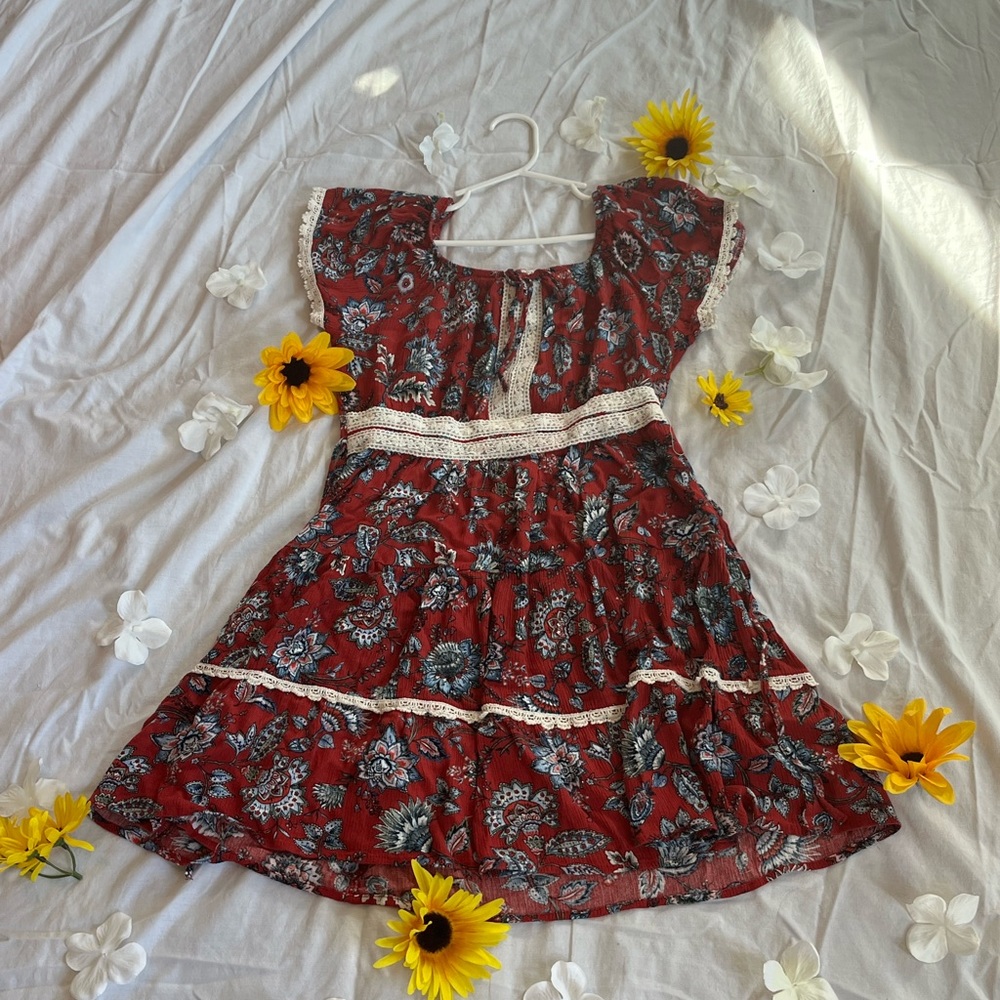 Floral knit works dress